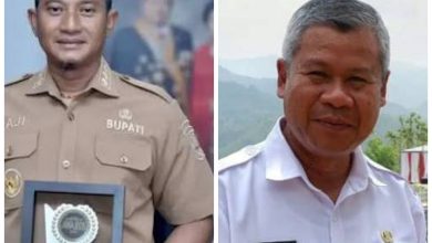 Dua pejabat terhebat di Pacitan. Dari kiri, Bupati KRT Indrata Nur Bayu Aji Reksonagoro, dan Sekda DR. Ir H. Maulana Heru Wiwoho Supadi Putro, Msi.