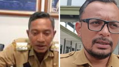 Bupati Indrata (kiri) dan Kadindik Khemal Pandu (kanan).