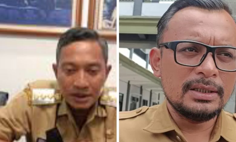 Bupati Indrata (kiri) dan Kadindik Khemal Pandu (kanan).