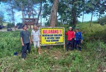 Pemdes Kembang Pacitan, pasang Plakat larangan pendirian bangunan.