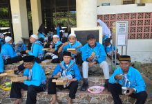 Rombongan jamaah haji Pacitan saat sampai di Tegalombo.