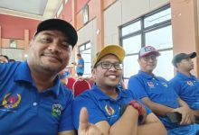 Ketua IMI Pengkab Pacitan, Andi Rahmanto (paling kiri) saat mengikuti Rakerkab KONI.