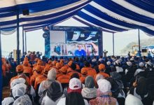 Ketum DPP Demokrat Agus Harimurti Yudhoyono, saat membuka Gerakan Langit Biru Indonesia Asri melalui zoom meeting.