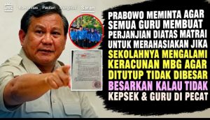 Meme yang mencatut Presiden Prabowo. 